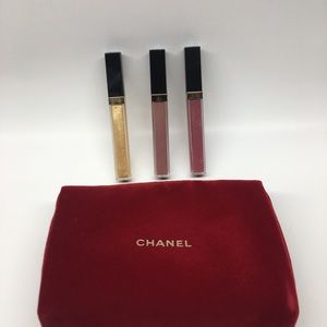 Chanel sheer brilliance lipgloss set w bag&box